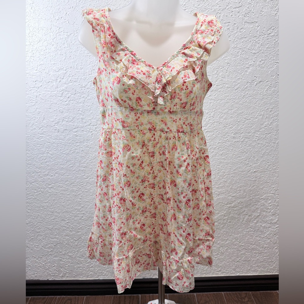 Floral Ruffle Sleeveless Dress